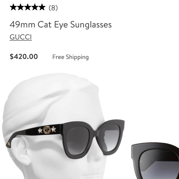 gucci 49mm cat eye sunglasses